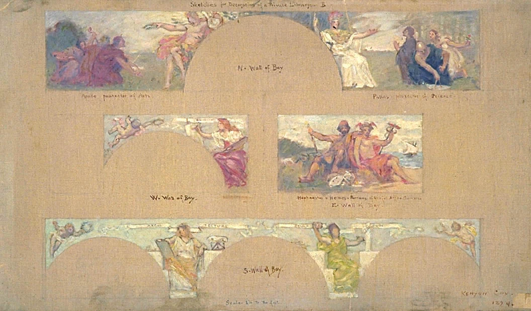 Schizzi per la decorazione di una biblioteca privata - Smithsonian American Art Museum